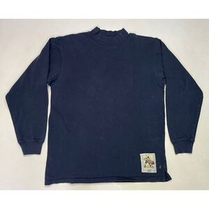 VINTAGE Banana Republic Rugby Mock Neck Heavyweight T-shirt Men Large Blue 90s